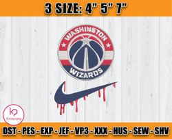 Washington Wizards Embroidery Design, Basketball Nike Embroidery Machine Design