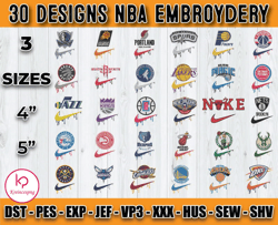 30 Designs NBA Embroidery Design, Basketball Nike Embroidery Machine