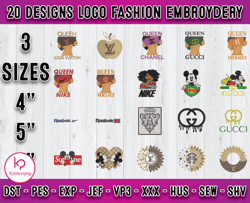 Bundle 20 Designs Logo Fashion Embroidery, machine embroidery patterns 02