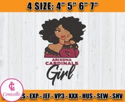 Cardinals Embroidery, NFL Girls Embroidery, NFL Machine Embroidery Digital, 4 sizes Machine Emb Files -12 - Krabbe