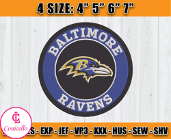 Ravens Embroidery, NFL Ravens Embroidery, NFL Machine Embroidery Digital, 4 sizes Machine Emb Files -25-Krabbe