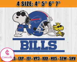 Buffalo Bills Embroidery, Snoopy Embroidery, NFL Machine Embroidery Digital, 4 sizes Machine Emb Files-01 - Krabbe