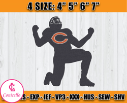 Chicago Bears Embroidery, NFL Chicago Bears Embroidery, NFL Machine Embroidery Digital, 4 sizes Machine Emb Files - 15 K