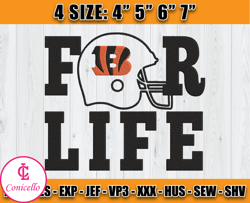 For Cincinnati Bengals Life embroidery, Logo Bengals embroidery, 4 sizes Machine Emb Files Design 10 -Conicello
