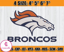Denver Broncos Logo Embroidery, Broncos Embroidery Design, Sport Embroidery, Embroidery Design files, D9- Conicello