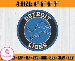 Detroit Lions Logo Embroidery, Detroit Embroidery Design, Embroidery Design files, NFL Team , D4- Conicello