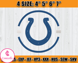 NFL Indianapolis Colts Logo Embroidery Design, Indianapolis Colts Embroidery Files, NFL Team Embroidery Files, D15- Coni