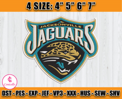 Jacksonville Jaguars Logo Embroidery Design, NFL Team Embroidery Files, Machine Embroidery Pattern, D3