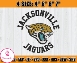 NFL JaguarsLogo Embroidery Designs, Jacksonville Jaguars Embroidery Files ,NFL Jacksonville Jaguars, D13 - Conicello
