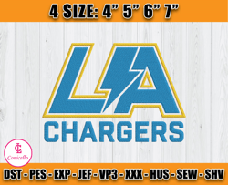 Los Angeles Chargers Logo Embroidery, Chargers Embroidery, NFL Sport Embroidery, Embroidery Design files