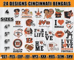 Cincinnati Bengals Football Logo Embroidery Bundle, Bundle NFL Logo Embroidery 07