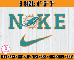Miami Dolphins Nike Embroidery Design, Brand Embroidery, NFL Embroidery File, Logo Shirt 160