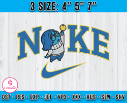 Nike Sadness Embroidery, Inside Out Embroidery, Cartoon Characters Embroidery