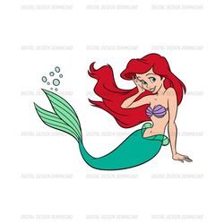 The Little Mermaid Princess Ariel Vector Clipart SVG