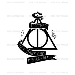 Together They Make One Master Or Death Deathly Hallows Sign SVG