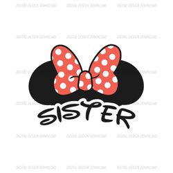 Sister Disney Minnie Magic Mouse Ears Vector SVG