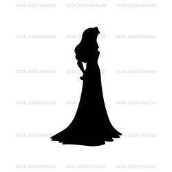 Disney Sleeping Beauty Aurora Princess Black Silhouette SVG
