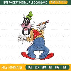 Goofy Painting Embroidery Design Png