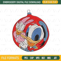 Donald Daisy Duck Christmas Ornament Embroidery Png