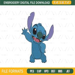 Stitch Say Hi Embroidery Png