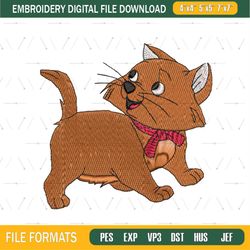 Brown Cat Berlioz Embroidery Png