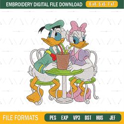 Donald and Daisy Couple Duck Embroidery