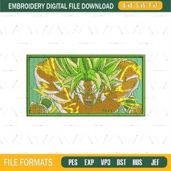 Dragon Ball Z Broly Anime Embroidery File png