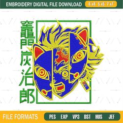 Kamado Tanjiro Mask Anime Embroidery File png