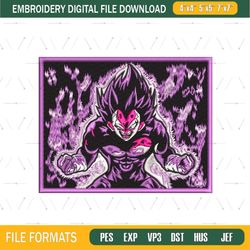Vegeta Ultra Anime Embroidery Design png