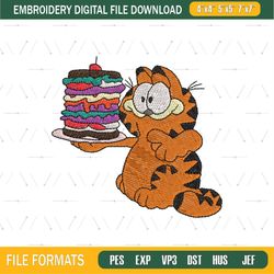 The Garfield Birthday Cake Embroidery