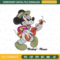 Mickey Mouse Sing Embroidery Design Png