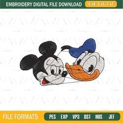Mickey And Donald Embroidery File Png