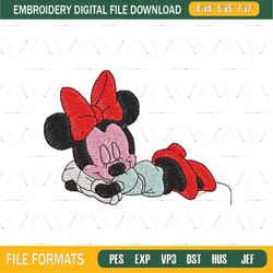 Minnie Sleeping Embroidery Disney Design png