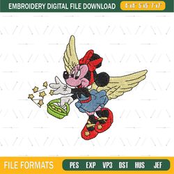 Christmas Fairy Minnie Mouse Embroidery Png