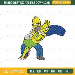 Homer and Barge Simpsons Dancing Embroidery Png