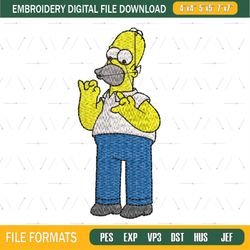 Man Homer Simpson Embroidery Png