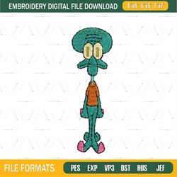 Green Squidward Tentacles Embroidery Png