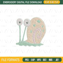 SpongeBob Gary The Snail Embroidery Png