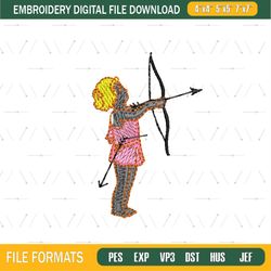 Cupid With Bow and Arrows Embroidery Png