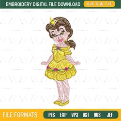 Young Belle Princess Embroidery Png