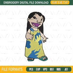 Disney Girl Lilo Embroidery Png