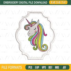 Unicorn Head Pin Embroidery Png