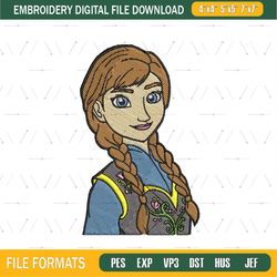 Frozen Beauty Princess Anna Embroidery Png