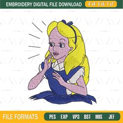 Animated Alice In Wonderland Embroidery Png
