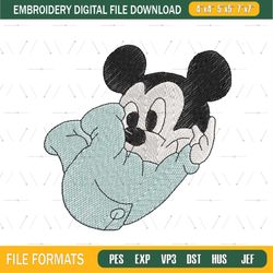 Flipping Baby Mickey Mouse Embroidery