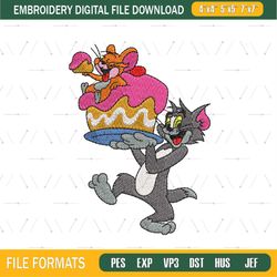 Tom and Jerry Birthday Cake Embroidery