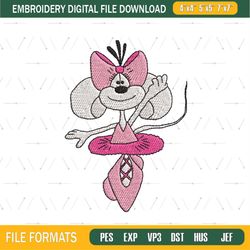 Ballerina Pink Mouse Diddlina Embroidery