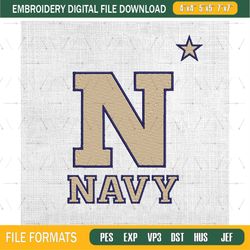 Navy Midshipmen NCAA Athletics Logo Embroidery Design