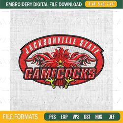 Jacksonville State Gamecocks NCAA Football Logo Embroidery Design