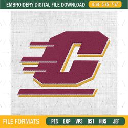 Central Michigan Chippewas NCAA Football Logo Embroidery Design